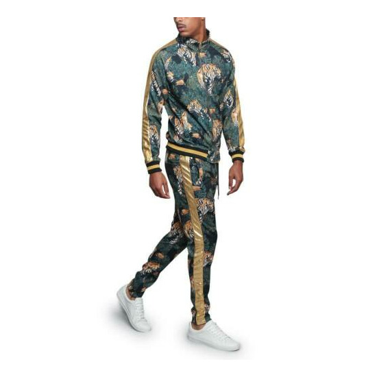 MEN'S Floral Tiger Track Pants & Jacket Jogging Track Suit Set S~5X ST559 image {2}