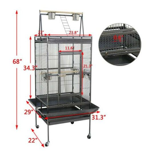 Bird Cage 68" Large Play Top Parrot Finch Cage Macaw Cockatoo Pet Supply image {1}