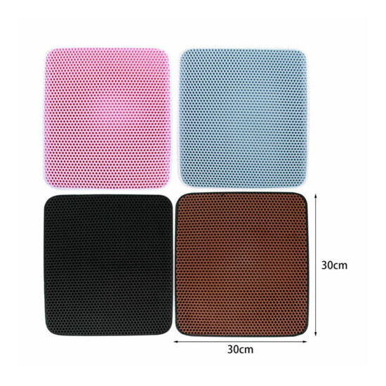 Color Cat Litter Mat Trapping Honeycomb Double Layer Design Waterproof Washable image {4}