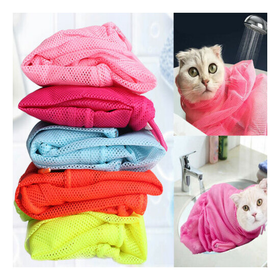 Mesh Cat Grooming Bathing Bag Cat Washing Bath Bag Restraint Cat Grooming Bag image {1}