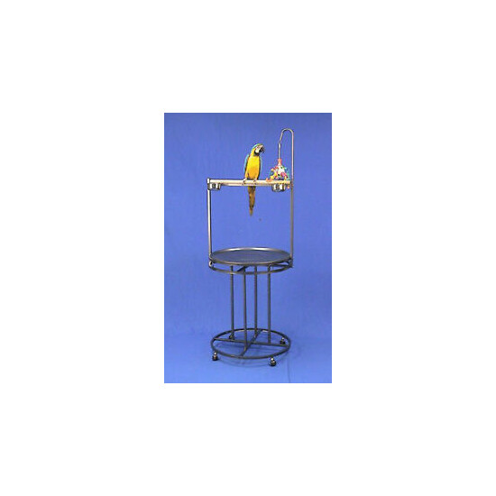 Mauna Loa Lookout Bird Wrought Iron Playstand Parrot Gym Stand W/Toy Hook 5872 image {1}