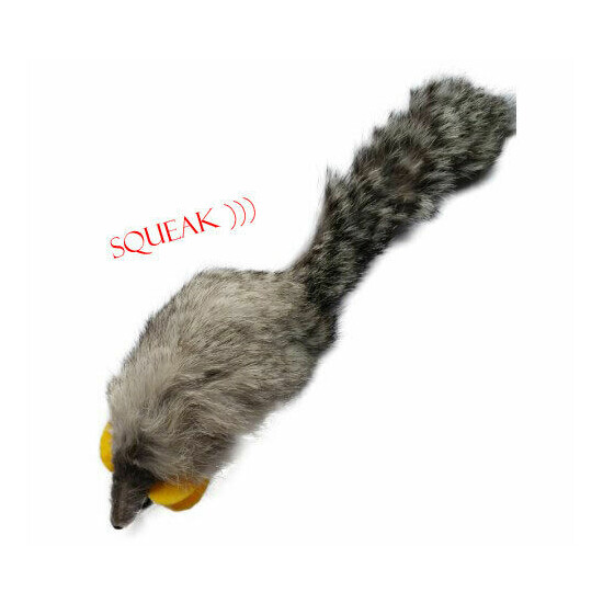 Rabbit Fur Mouse Cat Toy with Squeak Sound - Gray image {1}