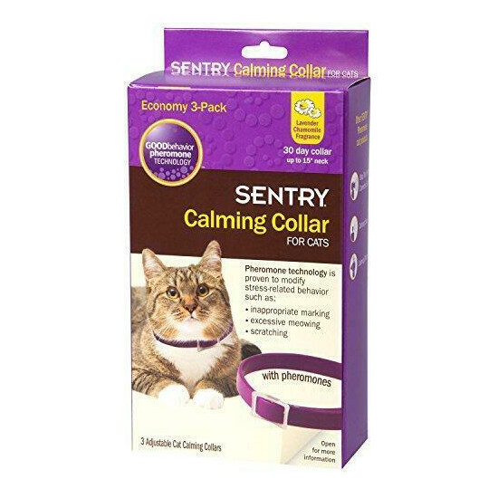 SENTRY Calming Collar for Cats, Up to 15-Inch Neck, Includes Three Cat Calming image {3}