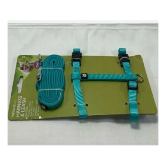 Vibrant Life Teal Harness & Leash For Kitty Cats 5-10 LBs Outdoor Pets Training  image {3}