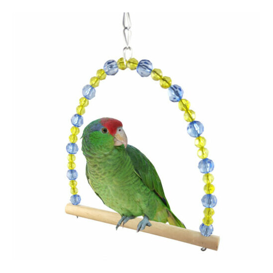 Parrot cage toy cage color crystal swing hanging parrot bird toy image {4}