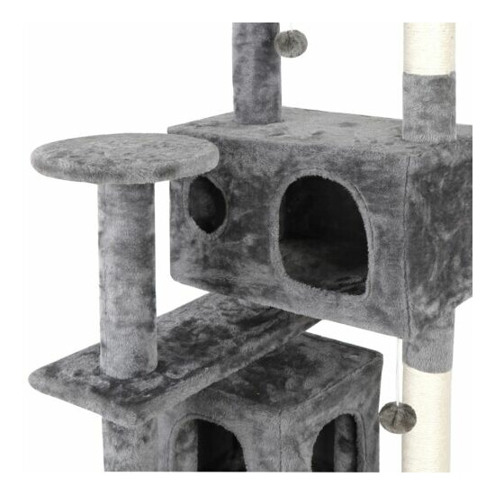 Durable 53" Cat Tree Activity Tower Pet with Scratching Posts Ladders Indoor image {4}