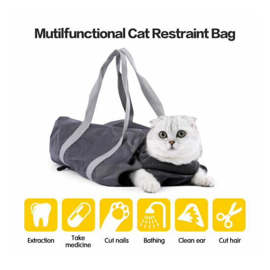 Cat Grooming Bag Restraint Cats Nail Clipping Outdoor Bag Cutting Nails Bathing image {1}