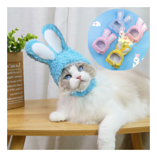 Funny New Warm Rabbit Hat Christmas Cosplay Accessories Pet Dog Cat Cap Costume image {1}