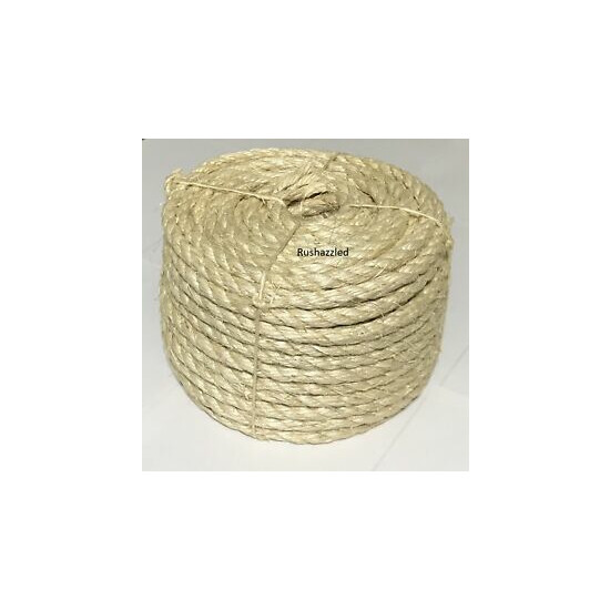 3/8" X 100' Natural Sisal Rope CAT SCRATCHING POST Claw Control Toy Crafts Pet image {1}