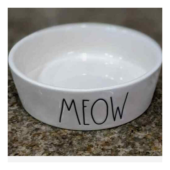 Rae Dunn MEOW Cat Pet Food Dish  image {1}