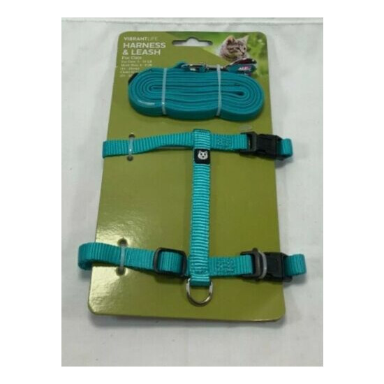Vibrant Life Teal Harness & Leash For Kitty Cats 5-10 LBs Outdoor Pets Training  image {2}