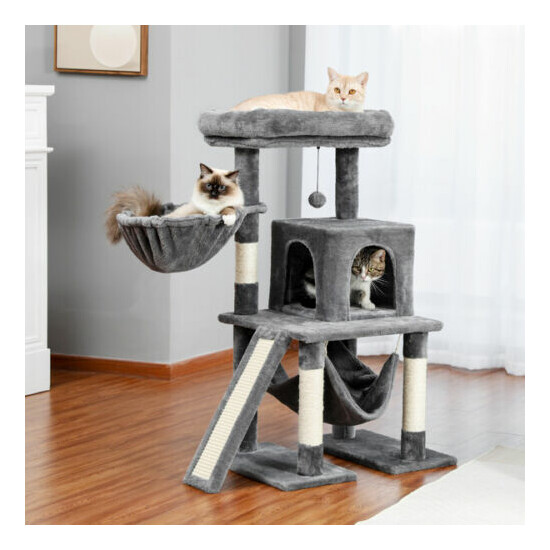 Modern Cat Tree Multi-Functional Cat Tower with Sisal Scratching Posts Large Top image {1}
