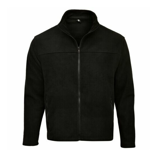 Men's Active Full Zip Soft Fleece Jacket Shirt Outdoor Active Wear Black FLHD1  image {1}