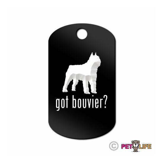 Got Bouvier Engraved Keychain GI Tag dog des Flandres Many Colors image {1}