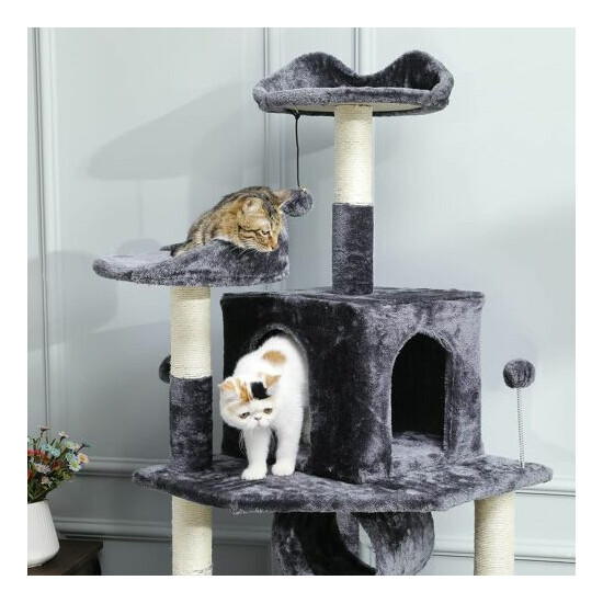 68" Multi-Level Cat Tree Tower Condo Sisal Scratching Post Cats Activity Center image {2}