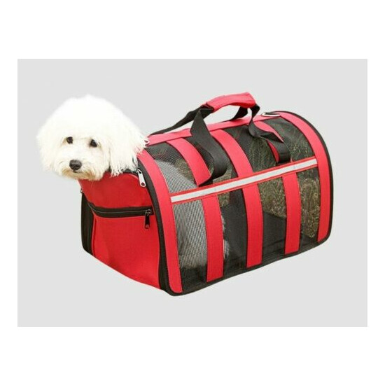 Perfect Red Pet Carrier Travel Breathable Mesh Cat Dog Foldable Transport Case image {8}
