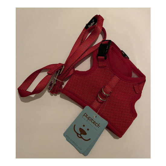 Pupteck Red Escape Proof Cat Harness X001LWFGJR w/leash - Small image {1}