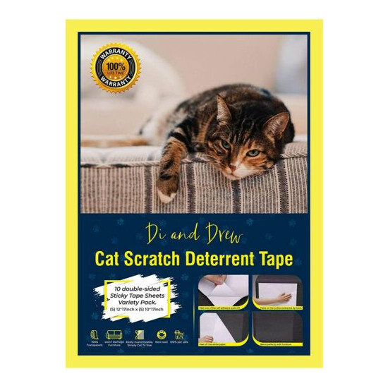 Di and Drew 10 Pack Cat Scratch Deterrent Tape,Double Sided Anti Cats Scratching image {1}