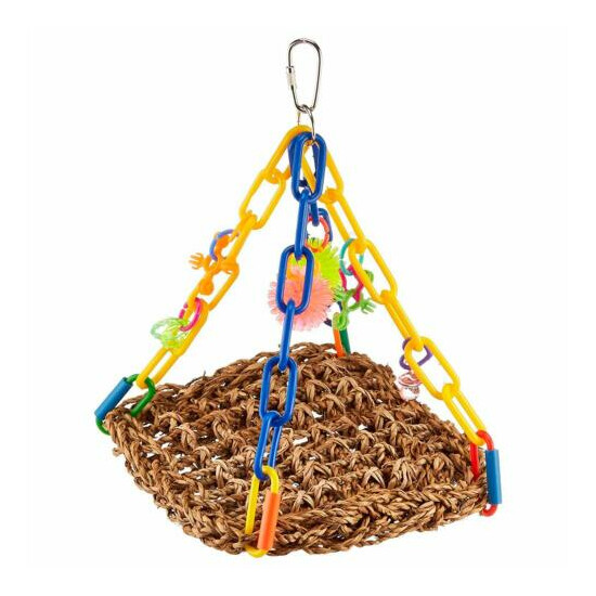 Super Bird Creations Sb747 Bright Colorful Mini Flying Trapeze Chewable Bird Toy image {1}