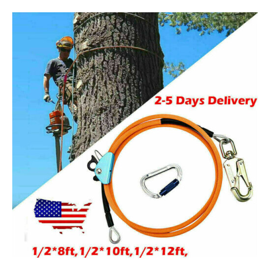 1/2" X 10 Feet Steel Core Lanyard Kit Swivel Snap Durable Flipline Carabiner USA image {1}