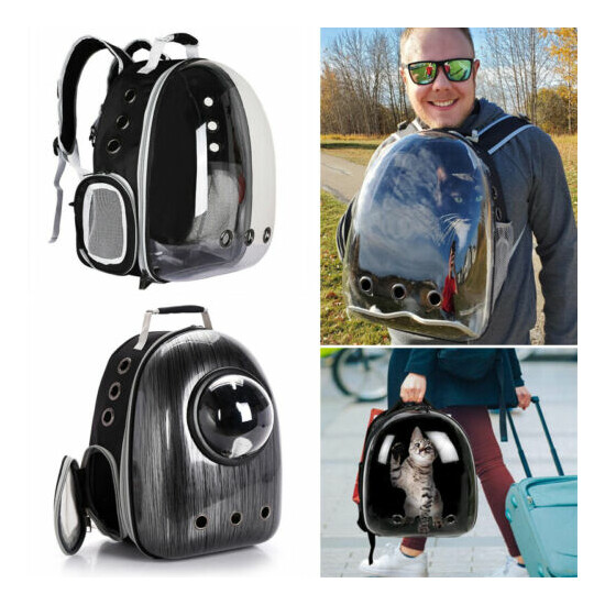 Outdoor Portable Pet Carrier Backpack Dog Cat Zipper Breathable Space Capsule image {1}
