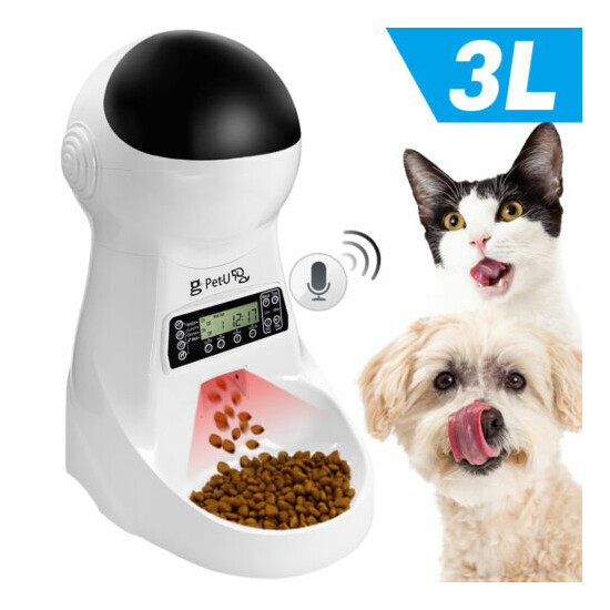 3L Automatic Pet Feeder Small Dog Cat Food Dispenser Timer Voice Recorder WiFi image {1}