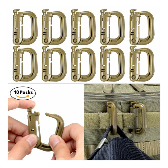 10 Pcs Multipurpose D-Ring Grimloc Locking for Molle Webbing with Zippered Pouch image {41}
