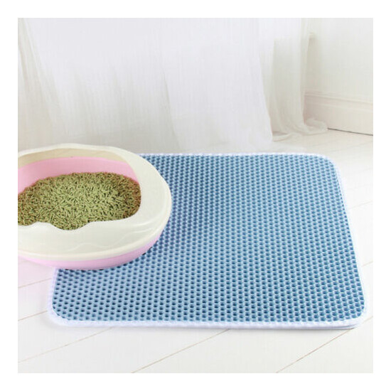 Color Cat Litter Mat Trapping Honeycomb Double Layer Design Waterproof Washable image {2}