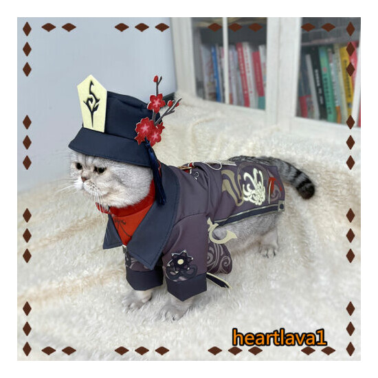 Genshin Impact Hu Tao Cat Hat Clothes Dog Pet Cosplay Costume Dress up Cloth image {4}