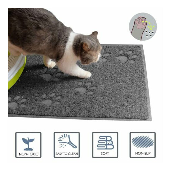 Double-Layer Waterproof Cat Dog Litter Box Mat Trapper Pet Pad Foam Rug 40x30cm image {3}
