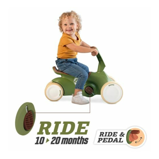 Berg Go2 Retro Green Kids Fold-Away Pedal Car Go Kart Ride On 10-30 Months NEW image {5}