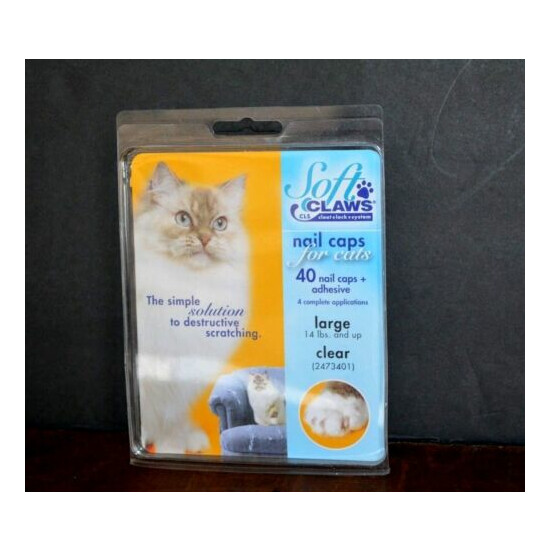 SOFT CLAWS NAIL CAPS for Cats CLEAR for LARGE Cats Brand NEW image {1}
