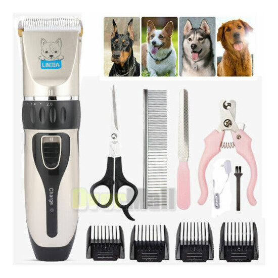 Low Noise Electric Cordless Cat Grooming Trimming Kit Pet Dog Shave Clipper Hair image {1}