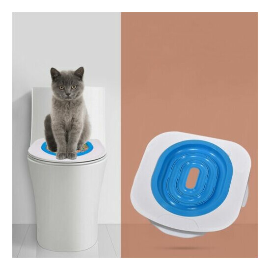 Pet Cats Plastic Toilet Trainer Pets Toilet Training Kit Litter Tray Mat Pets Cl image {3}