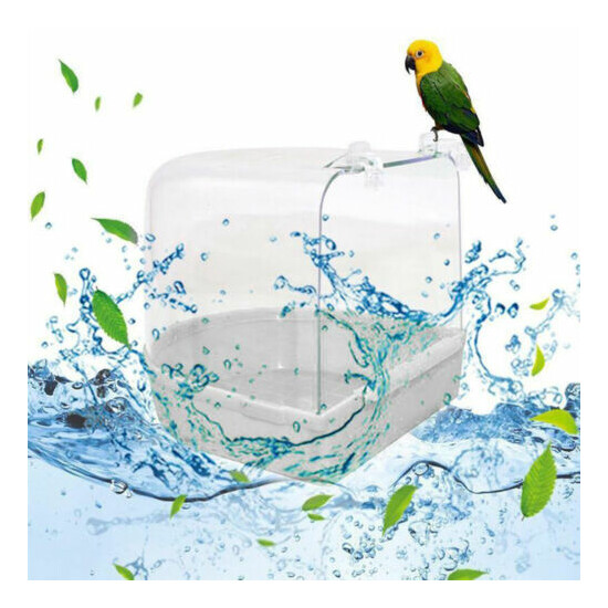 1X Water Tub For Pet Cage Hanging Bowl Parrots Parakeet Birdbath Birds Cleaning image {4}
