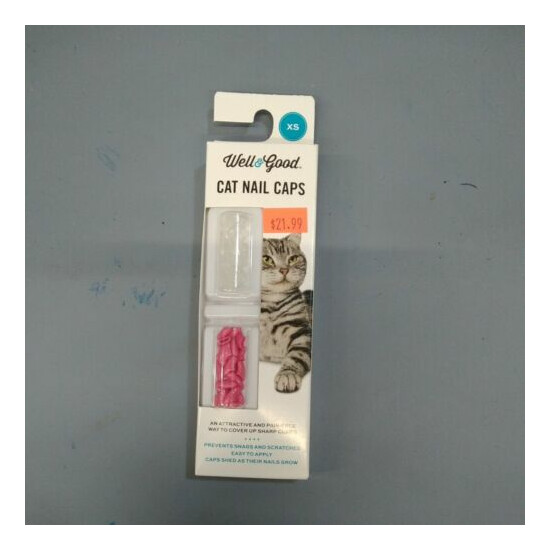 Well&Good Cat nail caps XS extra small pink and clear image {1}