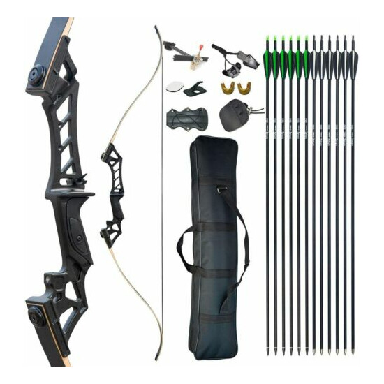 30-70LBS Takedown Recurve Bow Set Archery Hunting Arrows Bow Case Outdoor Sport image {1}