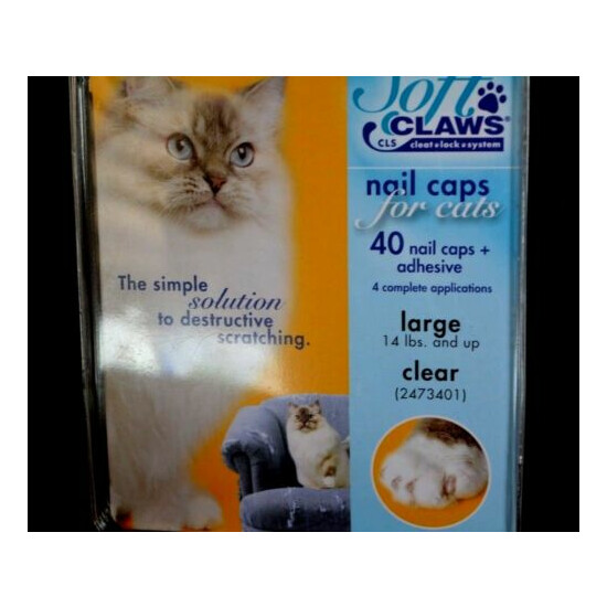 SOFT CLAWS NAIL CAPS for Cats CLEAR for LARGE Cats Brand NEW image {2}