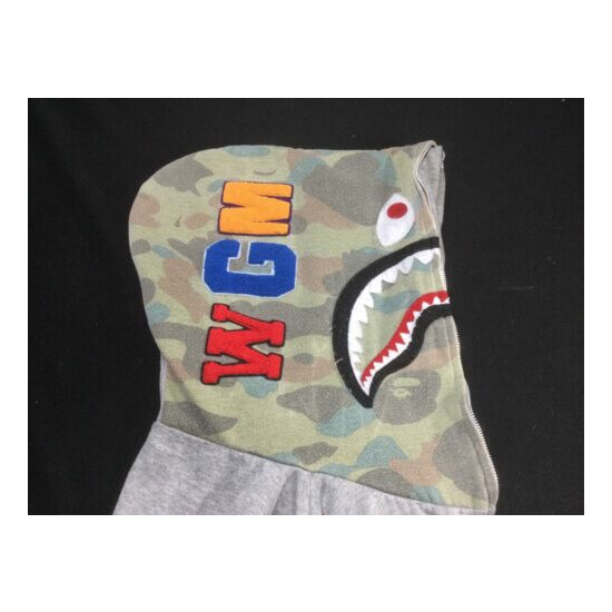 Authentic BAPE Double Shark Hoodie XXL Made In Japan w/ Broken Zipper Thumb {1}