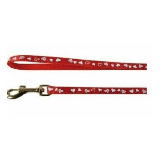 Zolux Leash Cat Heart Reflective Red 3 4/12ft image {1}