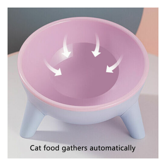 Raised Tilted Elevated Bowl Pet Cat Bowl Food Water Dish Backflow Prevention US image {3}