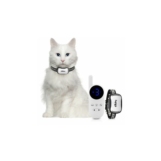 eXuby - Cat Shock Collar w/Remote - Sound, Vibrate & Shock Mode - White Remote image {1}