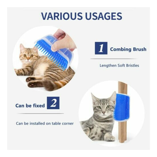 Cat Self Groomer Cat Face Scratcher Wall Corner Soft Grooming Brush Massage Comb image {2}