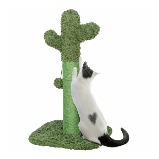 Cat Scratching Post Cactus Cat Scratcher with Scratching Poles Dangling Ball image {1}