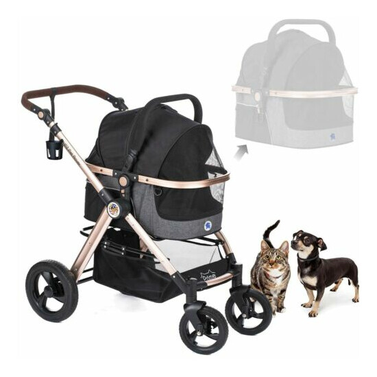 HPZ PET ROVER PRIME Luxury 3-in-1 Stroller for Small/Medium Dogs, Cats & Pets image {1}