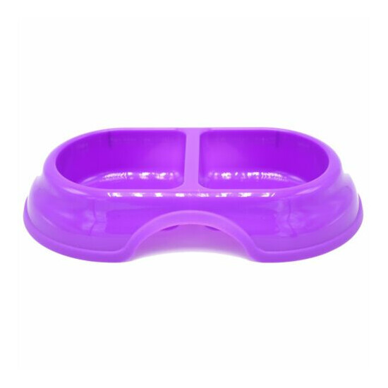 New double plastic bowl for cat, puppies 8 oz total.Good for Food and Water Dish image {4}