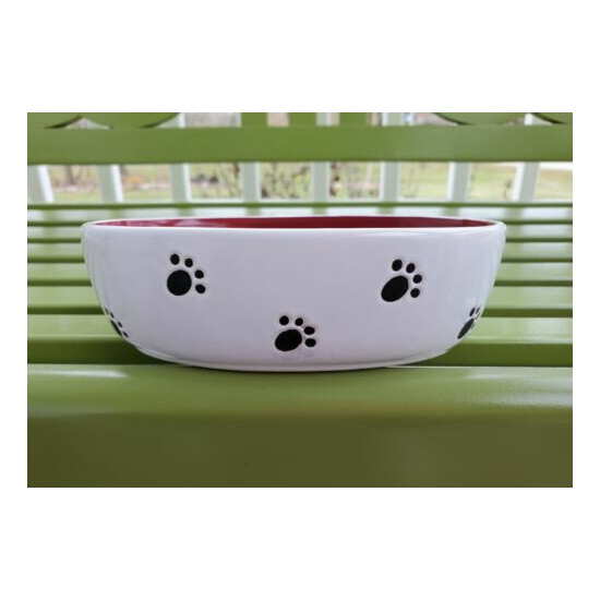 MINT PetRageous Designs SILLY KITTY Oval Stoneware Cat Food Bowl or Water Dish image {3}
