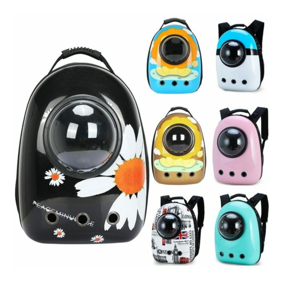 Breathable Transparent Puppy Cat Backpack Pet Travel Carrier Bags Space Capsule image {2}
