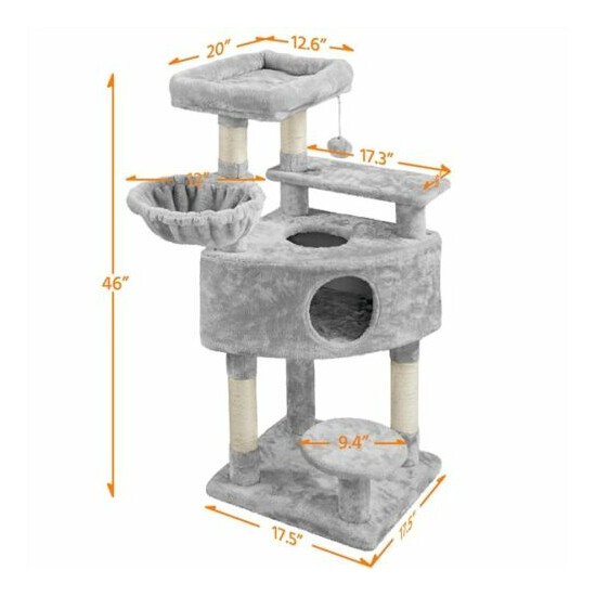 Cat Tree Cat Tower Cat Condo Cat Scratching Posts for Cats Kitten Used image {2}