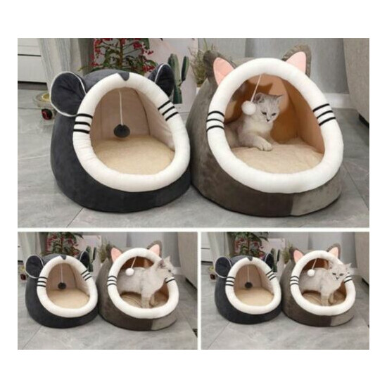 New Warm Pet Dog Cat House Bed Sofa Tent Cushion Mat Removable Kitty Puppy +ball image {3}